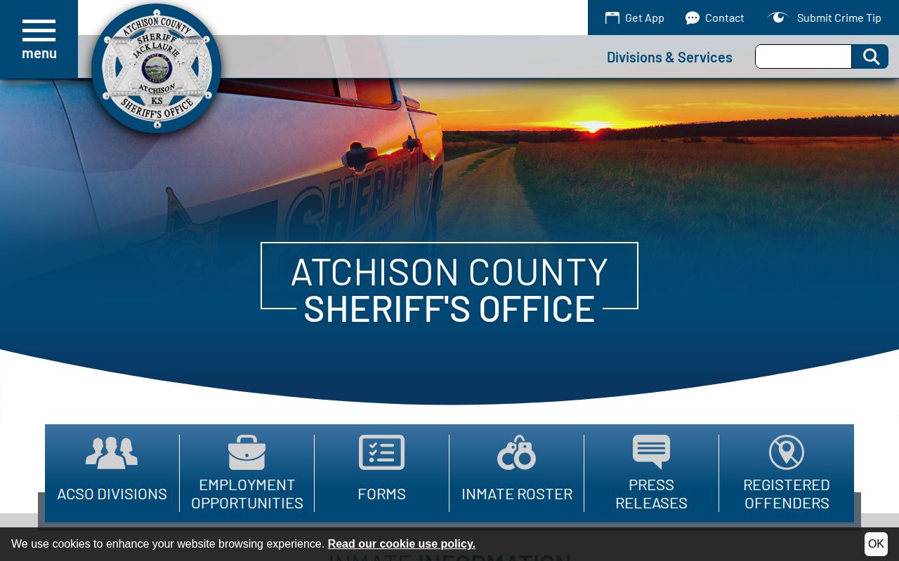 Atchison County sheriff source serving Lancaster arrest and booking records